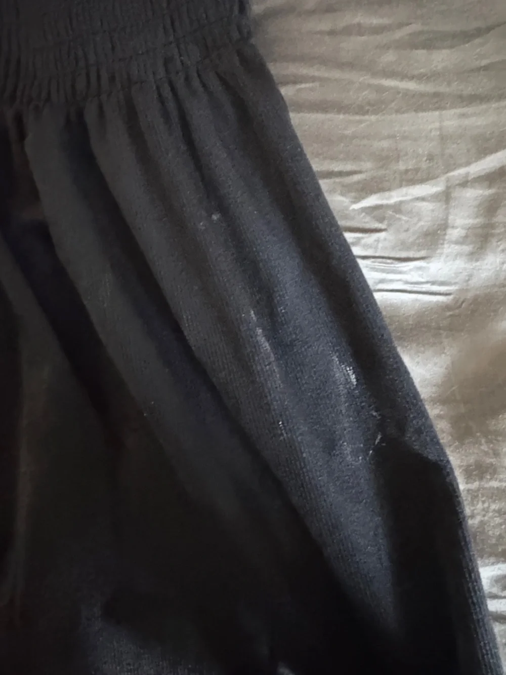 GB girls Black Smocked Waist Circle Mini Skirt / AA35